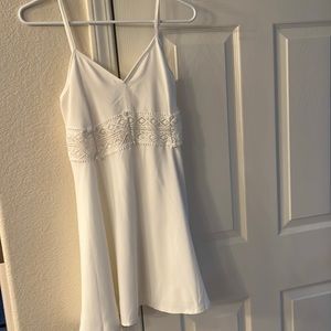 Spaghetti staple white mini dress